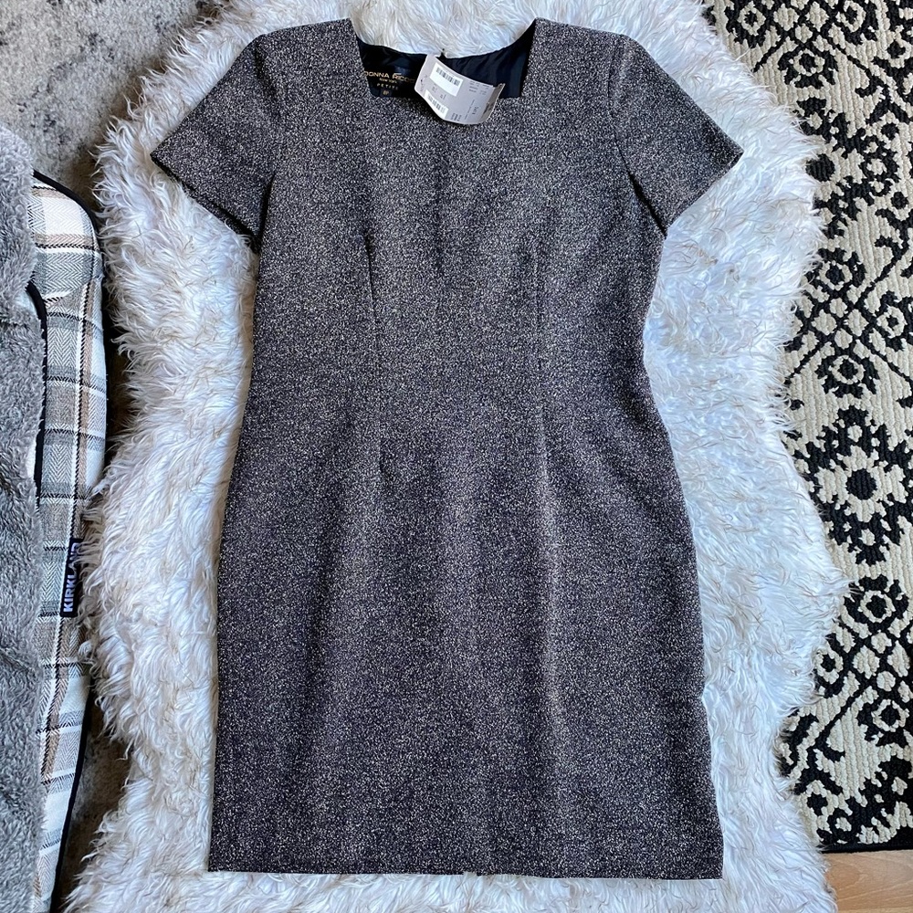 NWT Donna Ricco Gray Work Dress - Women size medium / 8 Petite
